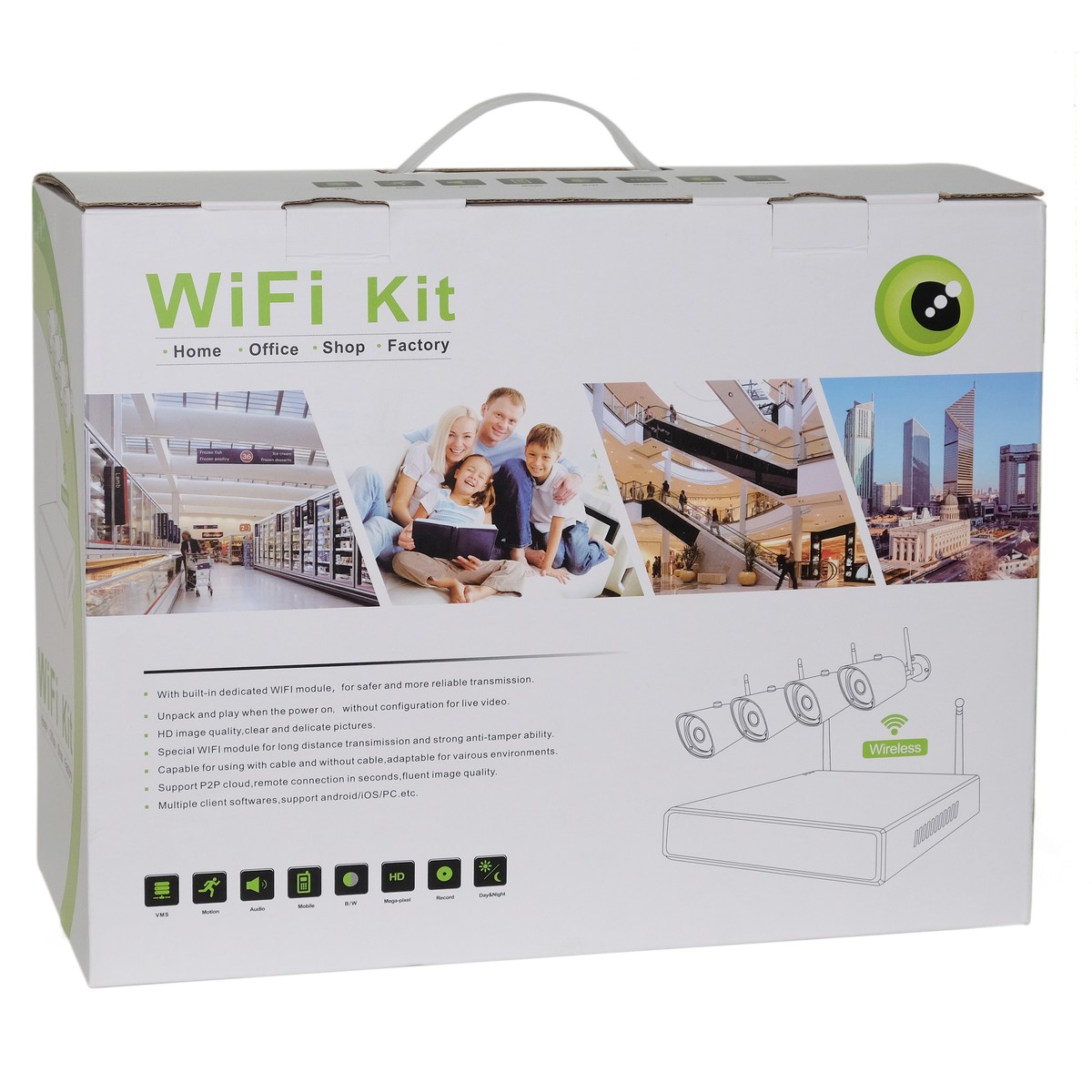 Купить комплект видеонаблюдения 4 камеры wi-fi 3.0mp hdd2.5